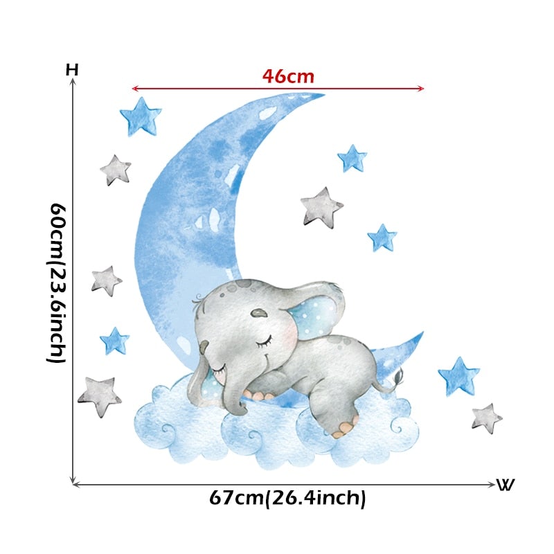 BabyElephant™ - Autocollants muraux pour chambre de bébé | bébé - Bébé Vagabond
