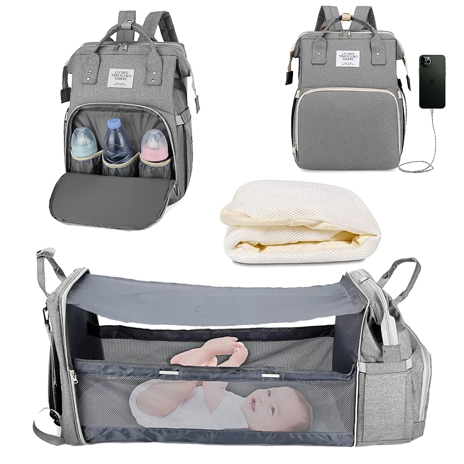 Lit de voyage Portable pour bébé, 1 ensemble de li... - Grandado Lit de voyage Portable pour bébé, 1 ensemble de li... - Grandado